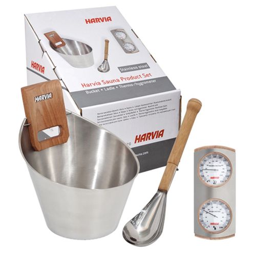Harvia SN-SA006 - Kit Seau Louche Hygromètre Thermomètre - Pour Sauna