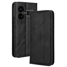 Étui Pour Realme Gt 5 5g Fermeture Magnétique Portefeuille Cuir Pu - Noir
