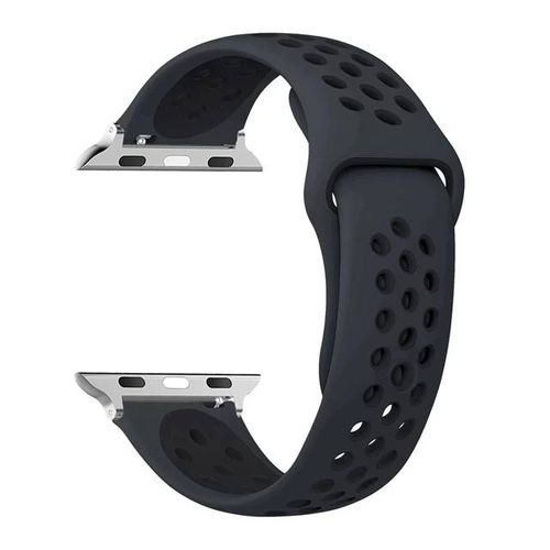 Bracelet En Silicone Pour Apple Ultra 3 2 1 49mm,Bracelet De Sport Pour Iwatch Série 11 10 9 8 Se 3 46mm 45mm 41mm 44mm 42mm,Bande Respirante.Black Coal Black.38mm 40mm 41mm