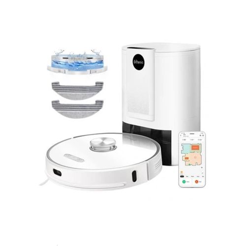 Ultenic T10 - Aspirateur robot laveur connecté 3 en 1 - Station de vidange - 200min - 3000Pa - Détection tapis - Navigation LDS intelligente