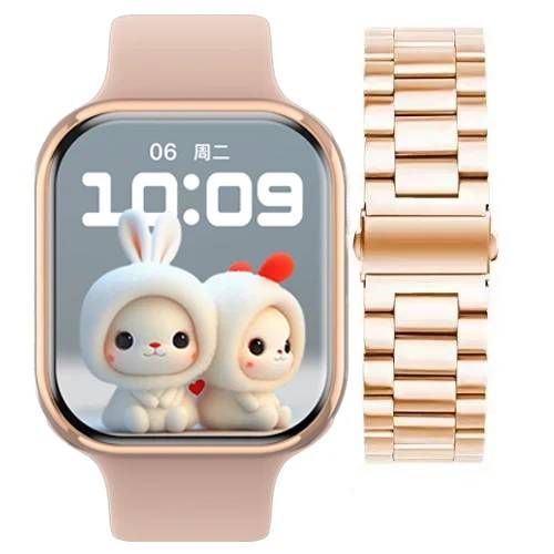 2025 Nouvelle Montre Gps 10 Montre Intelligente Hommes Hd Amoled Mémoire Musique 3D Surround Bluetooth Appel Étanche Smartwatch Femme+Boîte.Gold Steel.Iw10