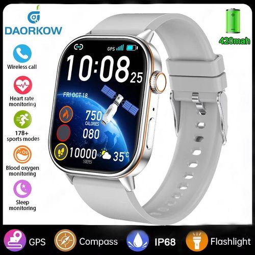 2025 Nouvelle Mode Intégré 6 Étoiles Gps Position Montre Intelligente Femmes 2.01 ''Amoled Hd Écran Ip68 Étanche Sport Bracelets Dames.Silver.