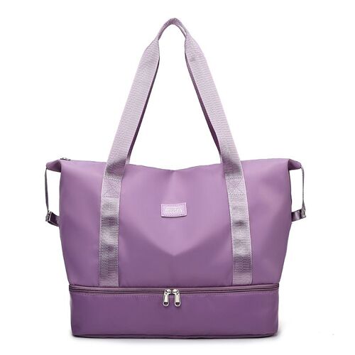 Sac de Voyage 36L Weekend Sac à bandoulière, Sac de Sport Séparé Sec et Humide Sac de Course Imperméable pour Femme Homme Sport Gym Weekender Sac Fourre-Tout Sac d'Hôpital (violet)
