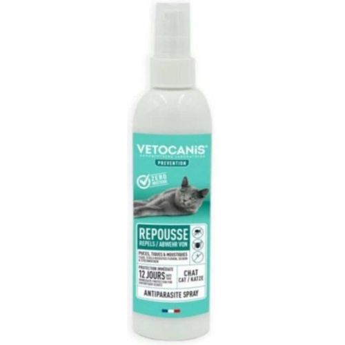 Insectifuge Pour Chat Traitement Pour Chat Puce, Tiques & Moustiques Vetocanis Spray 250g