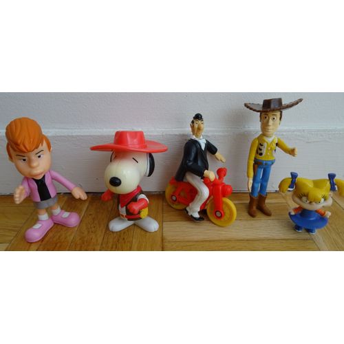 Lot De 5 Figurines De Dessins Animes : Nadia Snoopy Edgard Woody Miss Couette-Couette