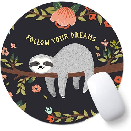 KALANKA-Tapis de Souris Motif Rond Tapis de Souris Mignon 200 x 200 mm