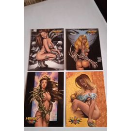Lot De 4 Trading Cards Witchblade De 2002 Par Michael Turner, Francis Manapul, Matt Busch & Keu Cha ( Top Cow 2002 ) ** Cartes Fort Sexy !
