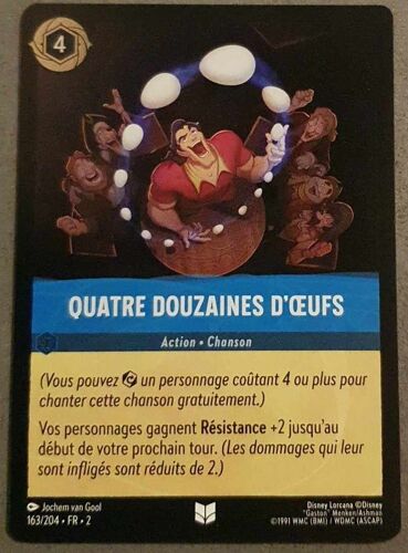 Carte Lorcana Disney (Chapitre 2) Peu Commune Foil (163/204) Quatre Douzaines D'oeufs - Action. Chanson