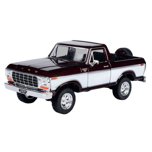 Ford Bronco Ouvert Burundy Et Blanc 1978 1/24 Motormax-Motormax