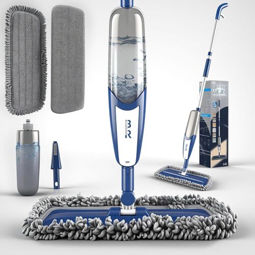 360° Rotating Spray Mop for Multi-Surface Wet and Dry Floor Cleaning Lightweight Handle for Kitchen Bathroom Hardwood Floors and Tiles