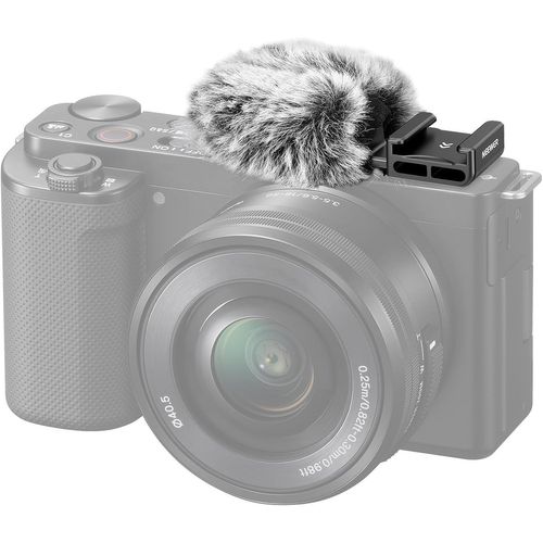 NEEWER Coupe-vent pour Griffe Froide pour Caméra Vlog Série ZV,Pare-Brise en Fourrure pour Microphone avec Adaptateur Montage,Accessoire Compatible avec Sony ZV-1F ZV-E10 ZV-1 ZV-E1 ZV-1 II,CA133 Noir