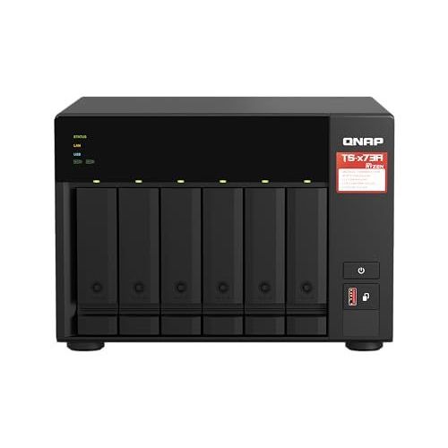 QNAP TS-673A - Serveur NAS - 6 Baies - SATA 6Gb/s - RAID JBOD, 0, 1, 10, 50, 60, 5, 6 - RAM 8 Go - 2.5 Gigabit Ethernet - iSCSI support - avec commutateur QSW-1105-5T