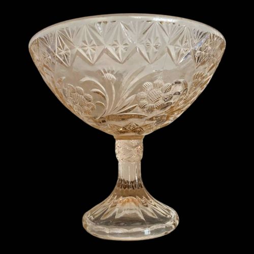 Compotier Coupe Sur Pied Verre Rose Rose