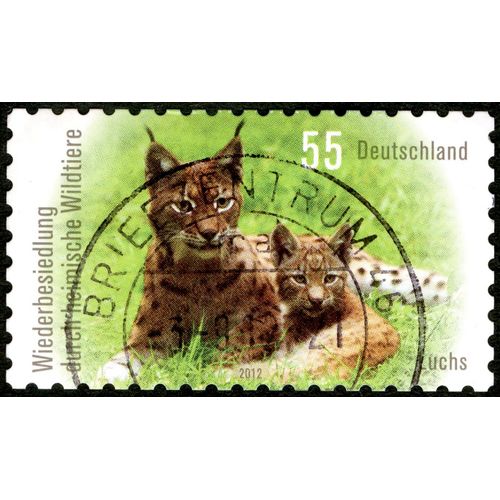 Timbre Oblitéré Deutschland, Luchs, 2012, 55