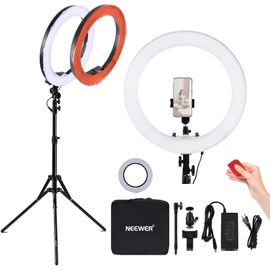 NEEWER Ring Light Professionnel avec Trépied et Diffuseur : 45cm 55W 5600K Réglable LED Anneau Lumineux, Anneau Lumineux pour Appareil Photo Professionnel