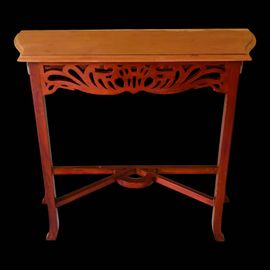 Console En Tek Sculpte Bois