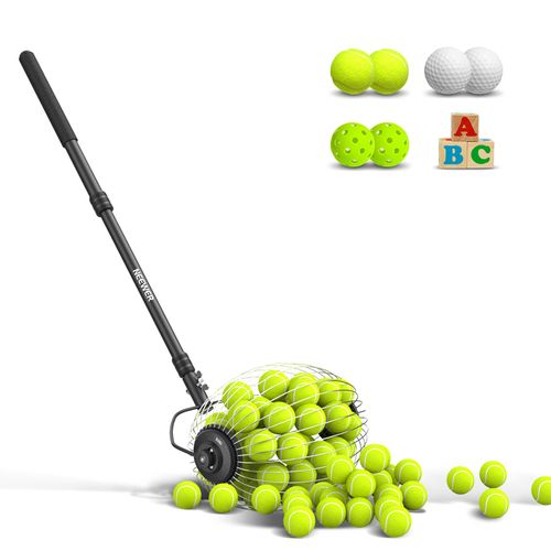 Neewer Tb01s Trémie Télescopique Pour Balles De Tennis, 77 À 148 Cm, Ramasseur De Balles De Golf, Pickleball, Rouleau De Support Pour Balles De 3,8 À 7,6 Cm, Accessoires Et Équipement D'Entraînement