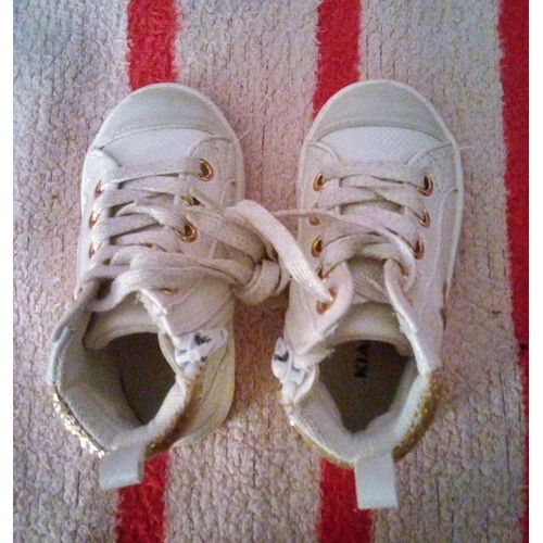 Baskets Blanches Strass Dorés Kiabi Taille 21 ..