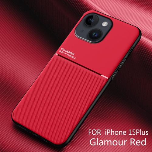 Coque pour iphone 15 Plus,absorption des chocs et protection,tatouer magique,coque en silicone,Rouge