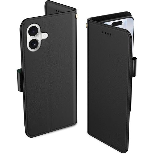 Aefj-Coque Pour Iphone 17, Etui Protection Housse Premium En Cuir Pu, [Pochette De Portefeuille] [Fermeture Magnétique] [Etui À Rabat]- Noir