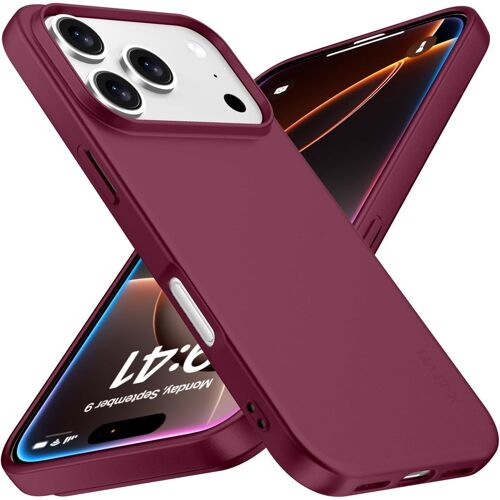 TRAHOO-Coque Compatible avec iPhone 17 Pro Max, Silicone TPU Ultra Mince et Anti-Rayures Antichoc de Protection Phone Case Housse en Souple Etui pour iPhone 17 Pro Max Cover -Vin Rouge