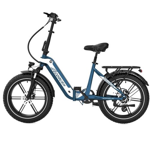 Vélo Électrique Pliable Ecorush Eco R2, 20" X 4.0, 48 V, 10,4 Ah, 250 W, Bleu