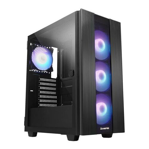 Boitier PC Moyen Tour ATX Chieftec Hunter 2 RGB avec panneau vitré - Noir