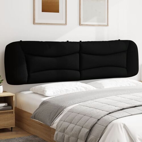 vidaXL Coussin de tête de lit noir 200 cm tissu