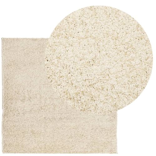 Vidaxl Tapis Shaggy Pamplona Poils Longs Moderne Doré 160x160 Cm