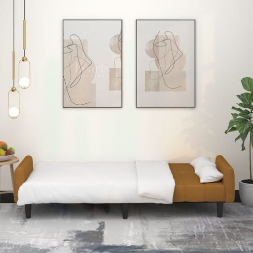 Vidaxl Canapé-Lit À 2 Places Marron Velours