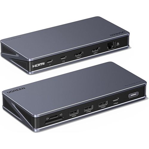 Revodok Pro 2101 Docking Station 10 En 1 4K Double Affichage Hub Usb C Dual Hdmi Multi Data Ports 10Gbps Adaptateur Rj45 Gigabit Pd 100W Compatible Avec Windows Macos Macbook