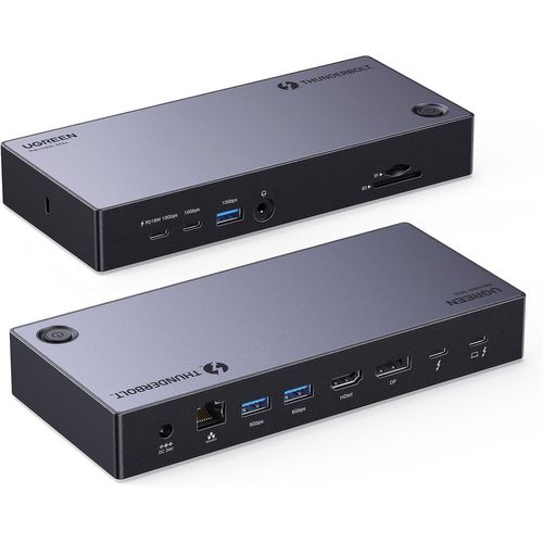 Revodok 313 Docking Station Avec Thunderbolt 4 40Gbps Hdmi Dp 8K30Hz Triple Affichage 4K60Hz Dock Usb C Multi Data Ports 10Gbps Ethernet Gigabit Lecteur Carte Sd Tf 3.5Mm Audio Dc140W