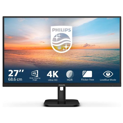 Philips 27E1N1800A - 1000 Series - écran LED - 27" - 3840 x 2160 4K @ 60 Hz - IPS - 350 cd/m² - 1000:1 - HDR10 - 4 ms - 2xHDMI, DisplayPort - haut-parleurs - noir