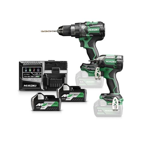 HIKOKI Perceuse percu DV18DC + visseuse à choc WH18DC - KC18DCWBZ