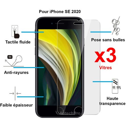 Vitre De Protection En Verre Trempé Pour Iphone Se 2020 - Lot De 3