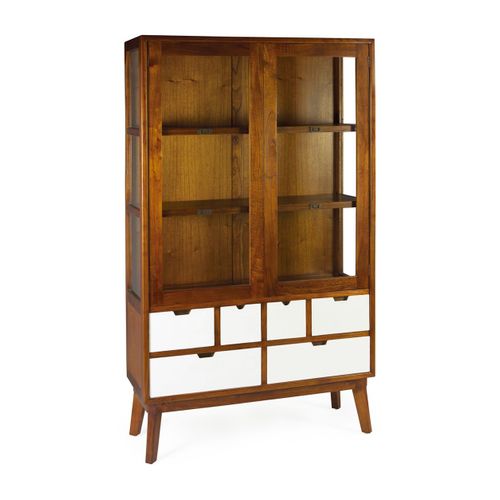 Vitrine En Bois Bicolore, H 180 Cm