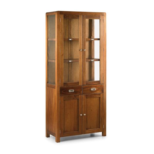 Vitrine En Bois Marron H 190 Cm