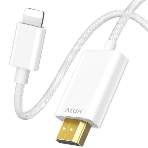 KALANKA-Cable HDMI iPhone vers TV, Adaptateur Lightning Hdmi 1080P HD, Lightning HDMI Cable 2 M pour iPhone 14 13 12 11,Sortie TV Youtube,Plug and Play