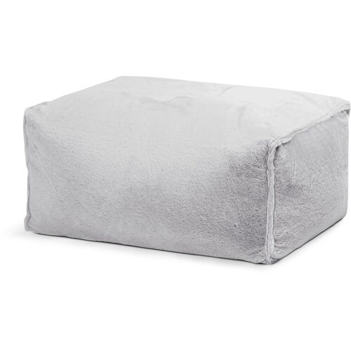 Repose-pied d'intérieur aspect fourrure gris clair 55x65x35cm