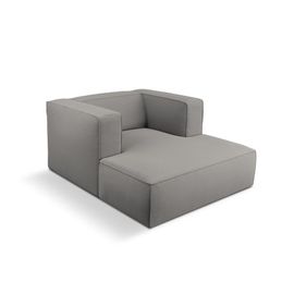 Méridienne 1 Place En Tissu Structuré Gris