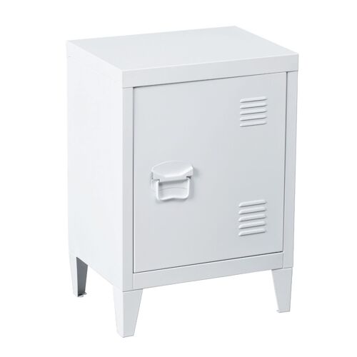 Meuble de rangement métallique style industriel blanc