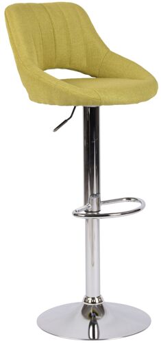Tabouret de bar en tissu ajustable pivotant tissu Vert