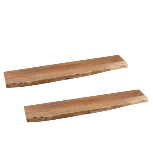 Lot De 2 Etagère Murale Rectangulaire En Bois D'acacia L115 Acacia