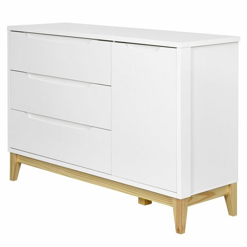 Commode effet bois blanc et bois