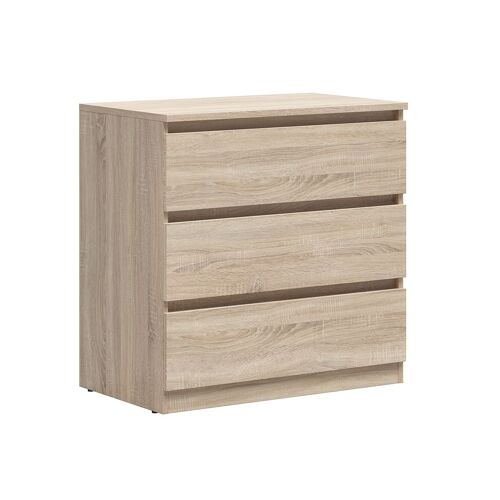 Commode 3 Tiroirs Panneaux Agglomérés Naturel