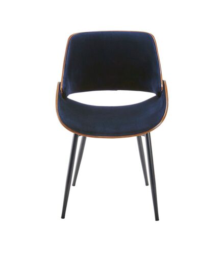 Chaise finition noyer avec assise en velours