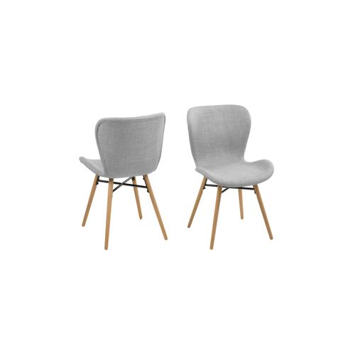Lot De 2 Chaises Tissu Et Bois Chêne