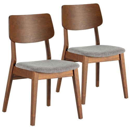 Pack De 2 Chaises Couleur Noyer, Bois Massif