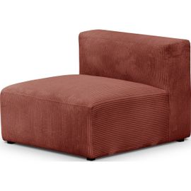 Chauffeuse Sans Accoudoirs Modulable En Velours Côtelé Rouille