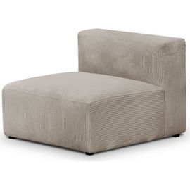 Chauffeuse Sans Accoudoirs Modulable En Velours Côtelé Taupe